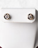 18K Yellow Gold and White Gold Diamond Stud Earrings