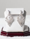 14K White Gold Diamond Dangle Earrings