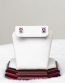 14K White Gold Ruby and Diamond Earrings