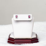 14K White Gold Ruby and Diamond Earrings